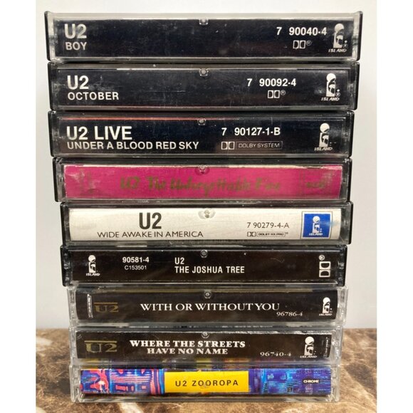 Lot of 9 U2 Cassette Tapes Boy October Under A Blood Red Sky Joshua Tree Tested - Picture 2 of 8